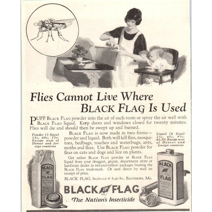 Black Flag Insecticide Baltimore MD 1924 Magazine Ad AF7-LJ1