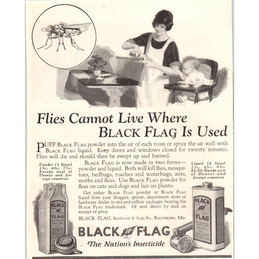 Black Flag Insecticide Baltimore MD 1924 Magazine Ad AF7-LJ1