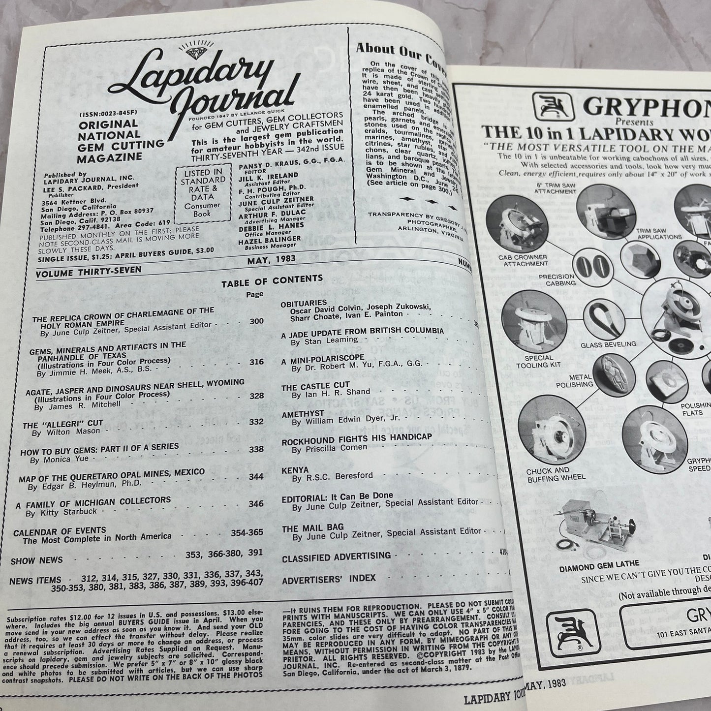 Replica of Crown of Charlemagne - Lapidary Journal Magazine - May 1983 M25