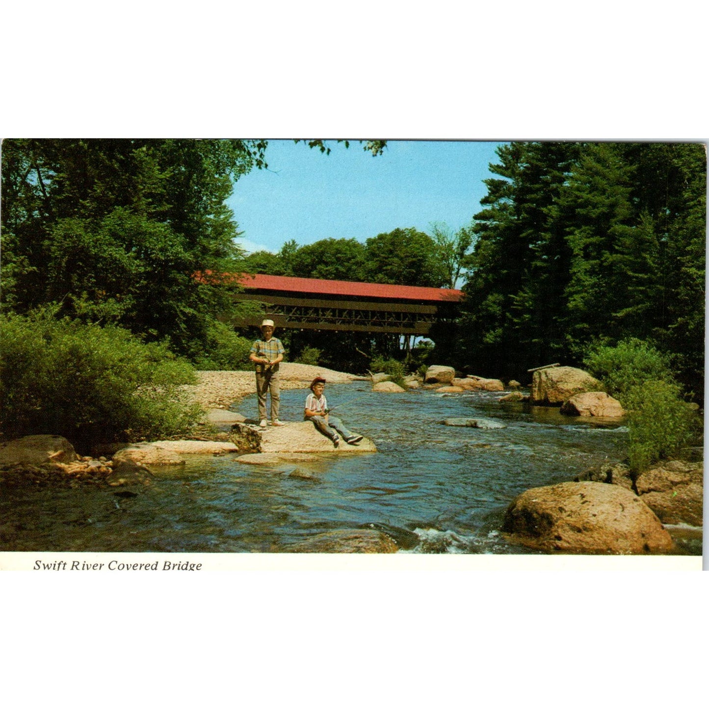 Swift River Covered Bridge Conway New Hampshire Covered Bridge Postcard PB12