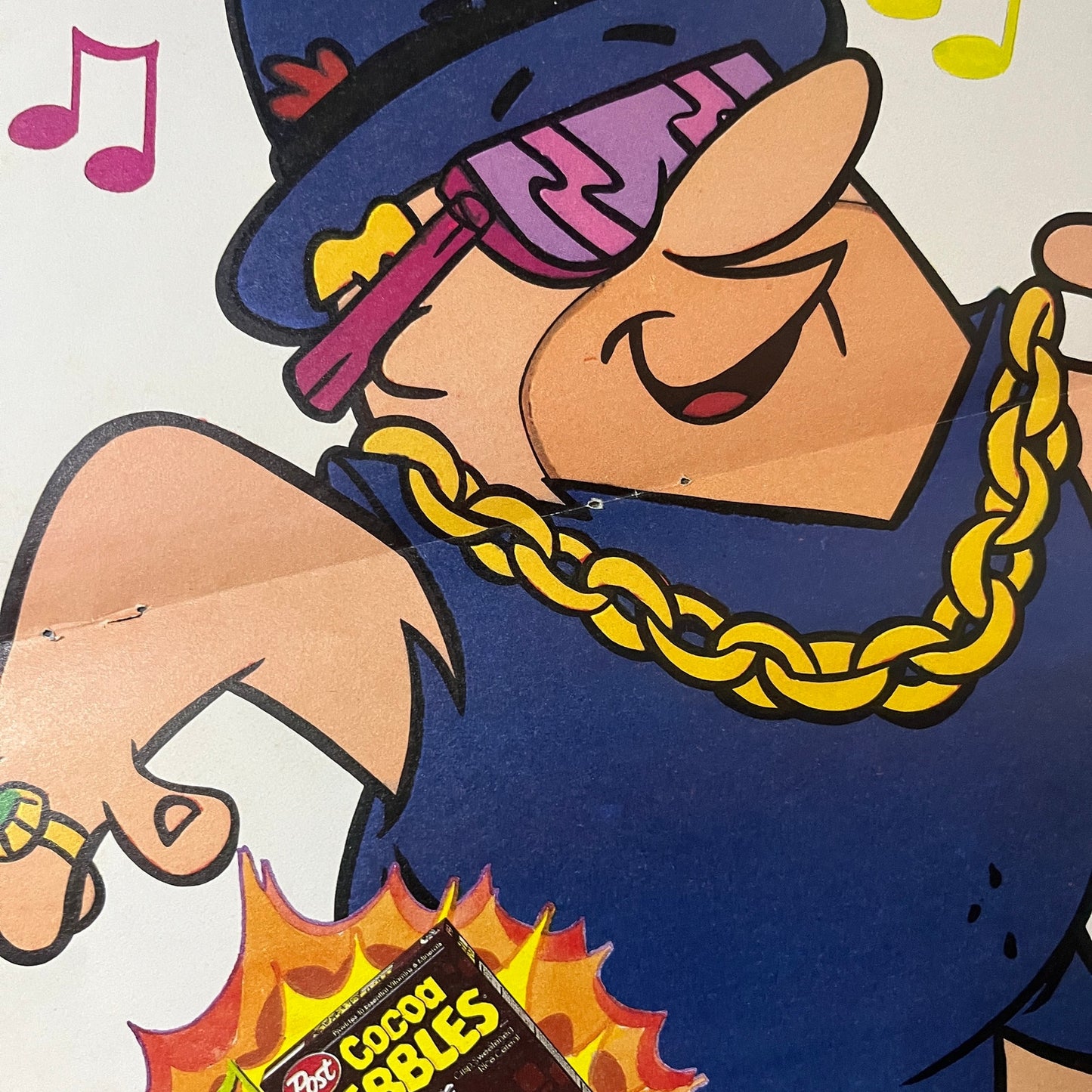 Post Fruity Pebbles Fruit-A-Rooty Rap Barney Rubble Centerfold Poster Ad AF3-1