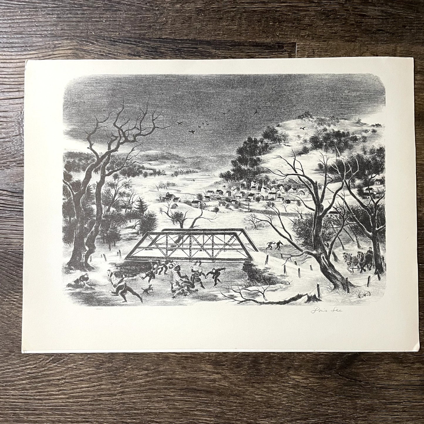 Winter In The Catskills Doris Lee Lithograph Vintage Art Print 9x12 V11