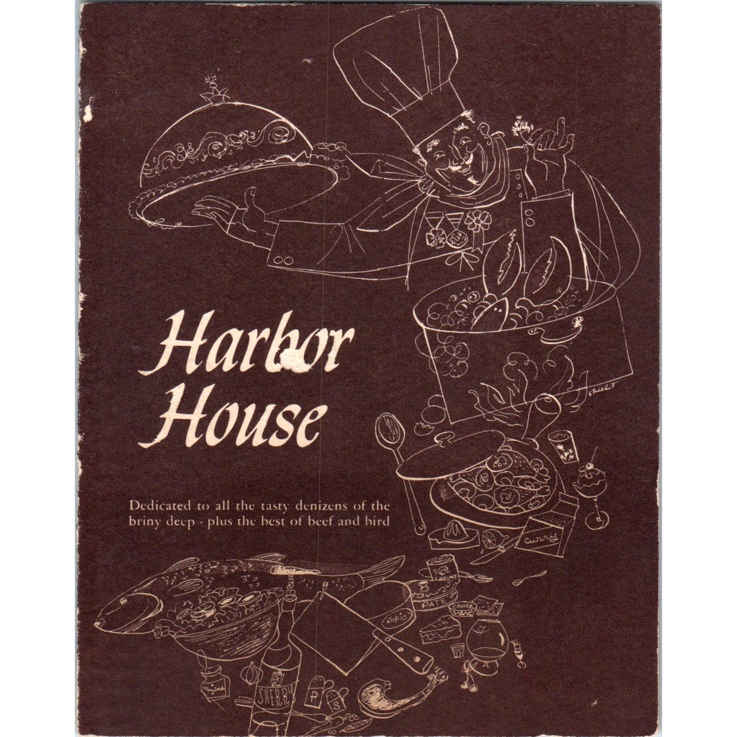 Vintage Harbor House Restaurant Postcard Menu San Diego CA Original Postcard PD1