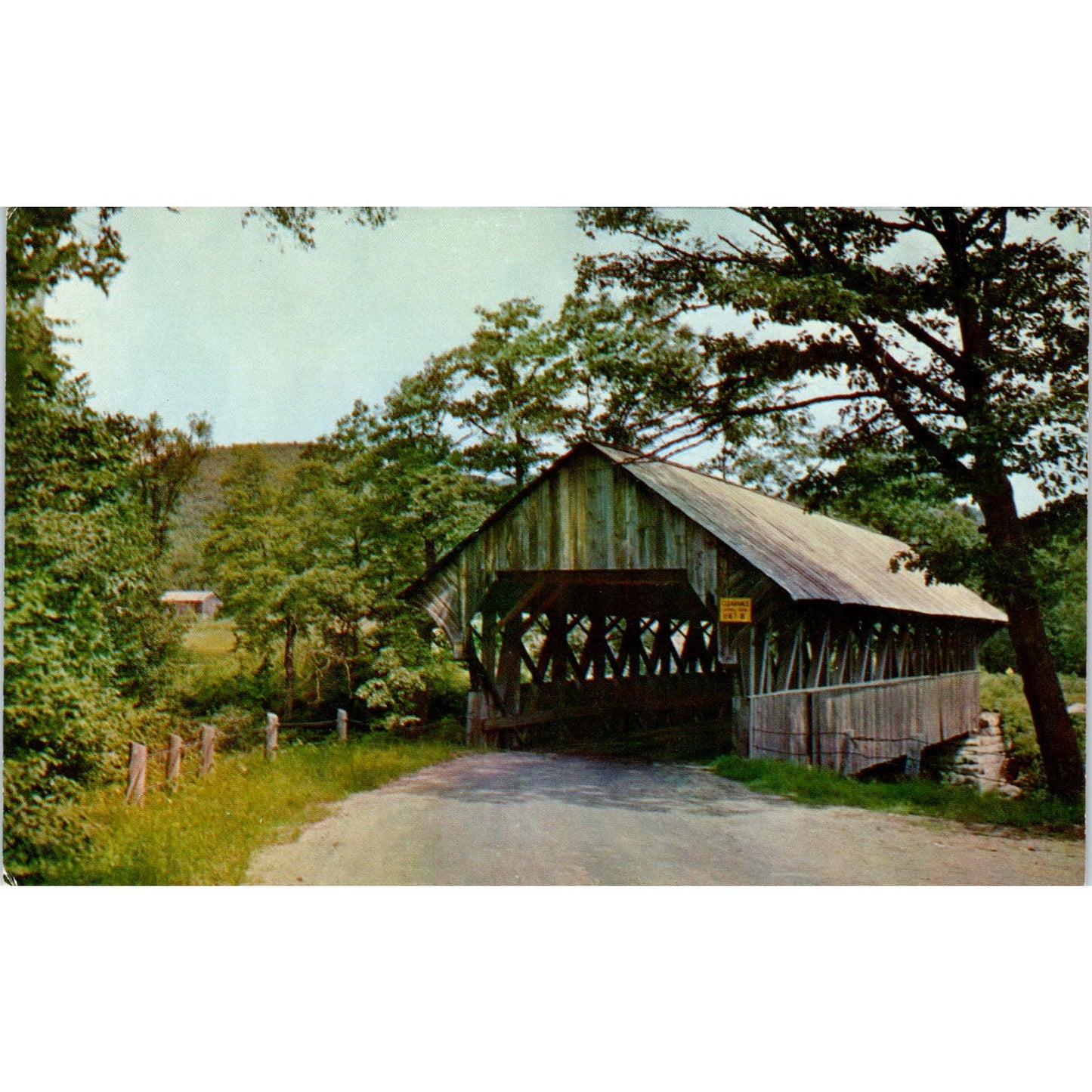 Artist's Bridge Sunday River Newry Maine Vintage Covered Bridge Postcard PC17
