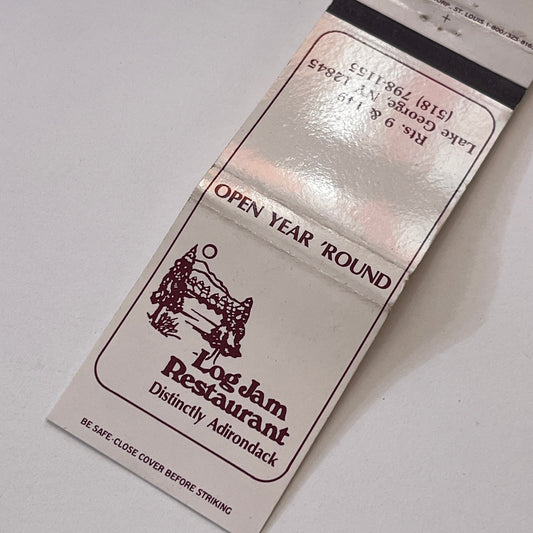 Log Jam Restaurant Lake George NY Vintage Matchbook Cover TB6-MB1-11