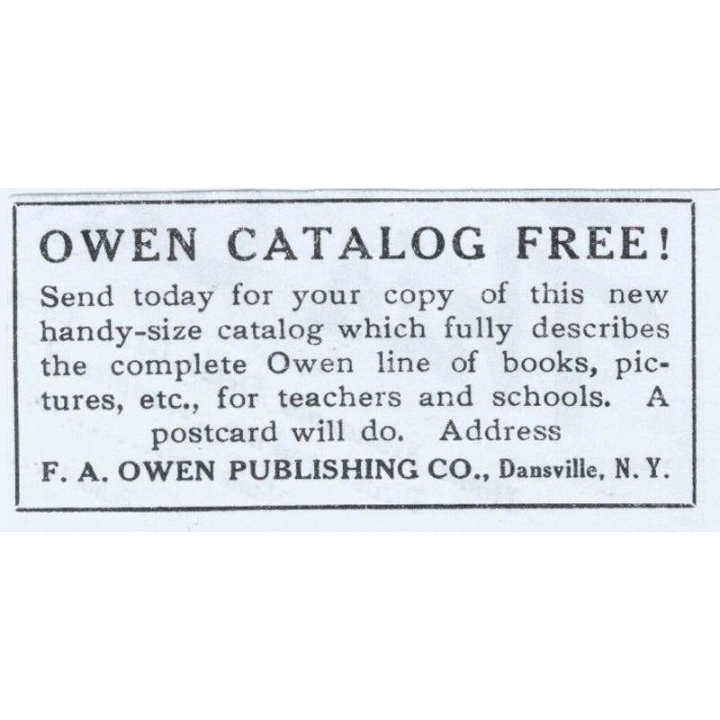 F.A. Owen Publishing Co Dansville Free Catalog Plays 1930s Advertisement AE4-I3