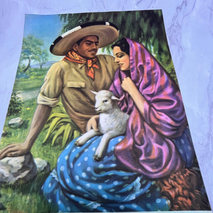 A La Sombra Del Pirul - Retro Mexican Art 11.5x14.5" Art Print V22