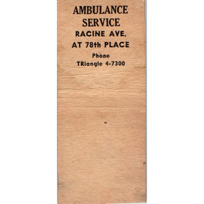 Walter Quinlan Funeral Director Chicago Matchbook Cover SD2-Y15