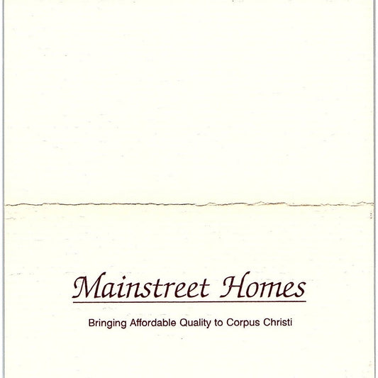 Mainstreet Homes Robert Rocha Corpus Christi TX Vintage Business Card SD9-B12