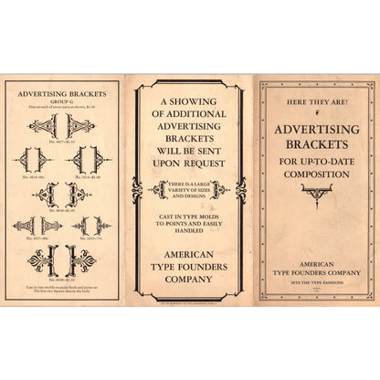 American Type Founders Company Advertising Brackets Catalog Booklet AD8-R3