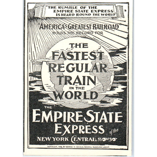Empire State Express New York Central Fastest Train 1897 Victorian Ad AE9-TS9