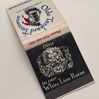 Old Tankard Tavern White Lion Room Lake George Vintage Matchbook Cover TB8-MB-6