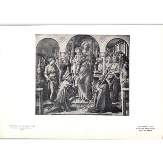 Madonna Enthroned - Fra Filippo Lippi c1905 Art Print D13