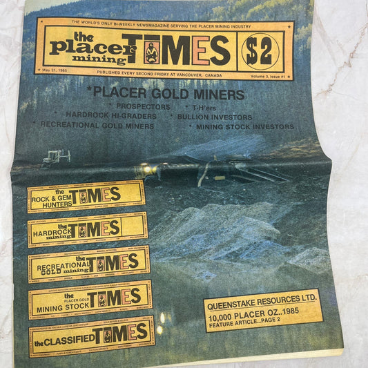 1985 The Placer Mining Times Newspaper Gold Mining Vancouver Canada M20