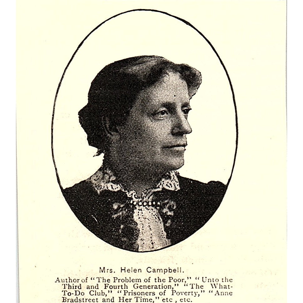 Helen Campbell Author Chautauqua Women's Council 1892 Portrait AG2-M22