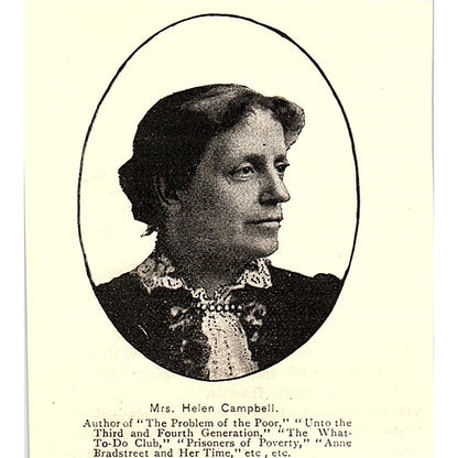 Helen Campbell Author Chautauqua Women's Council 1892 Portrait AG2-M22