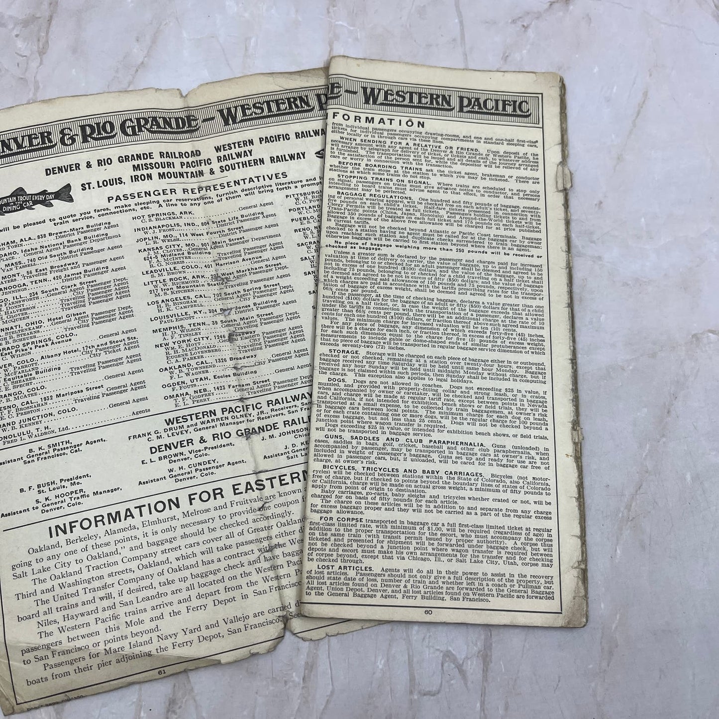 1915 Denver and Rio Grande Western - Western Pacific Railroad Timetable TI8-S4