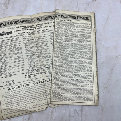 1915 Denver and Rio Grande Western - Western Pacific Railroad Timetable TI8-S4