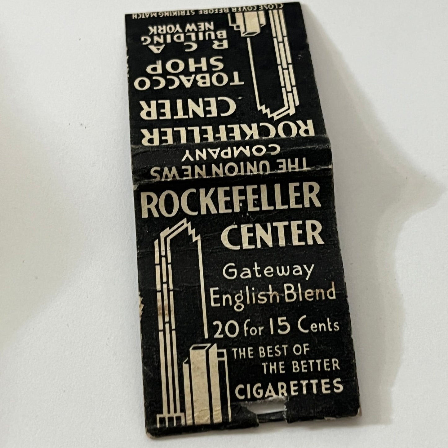 Rockefeller Center Tobacco Shop RCA Building Vintage Matchbook Cover TB6-MB1-12