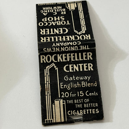 Rockefeller Center Tobacco Shop RCA Building Vintage Matchbook Cover TB6-MB1-12