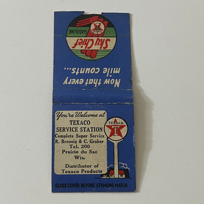 Texaco Service Station R. Breunig C. Gruber Prairie Du Sac Matchbook TB6-MB2-11