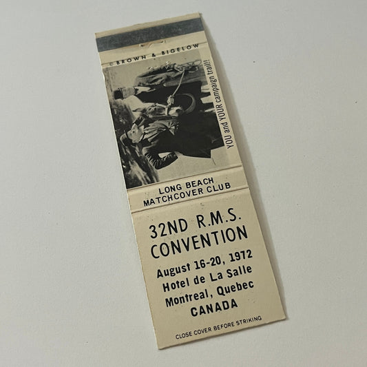 Long Beach Matchcover Club 1972 Convention Montreal Vintage Matchbook TB6-MB2-5