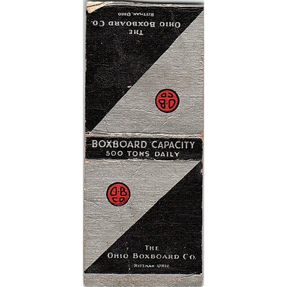 The Ohio Boxboard Co Rittman OH Vintage Matchbook Cover SC7-Y4