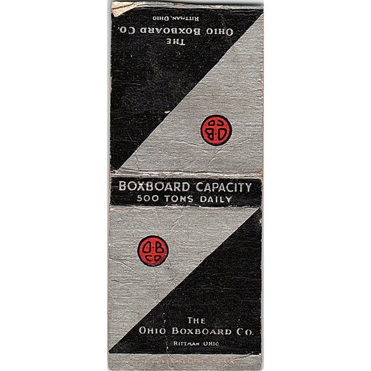 The Ohio Boxboard Co Rittman OH Vintage Matchbook Cover SC7-Y4