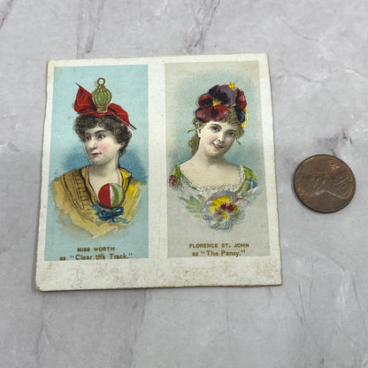 1880s Card Miss Worth Clear the Track, Florence St. John as The Pansy TB8-OD