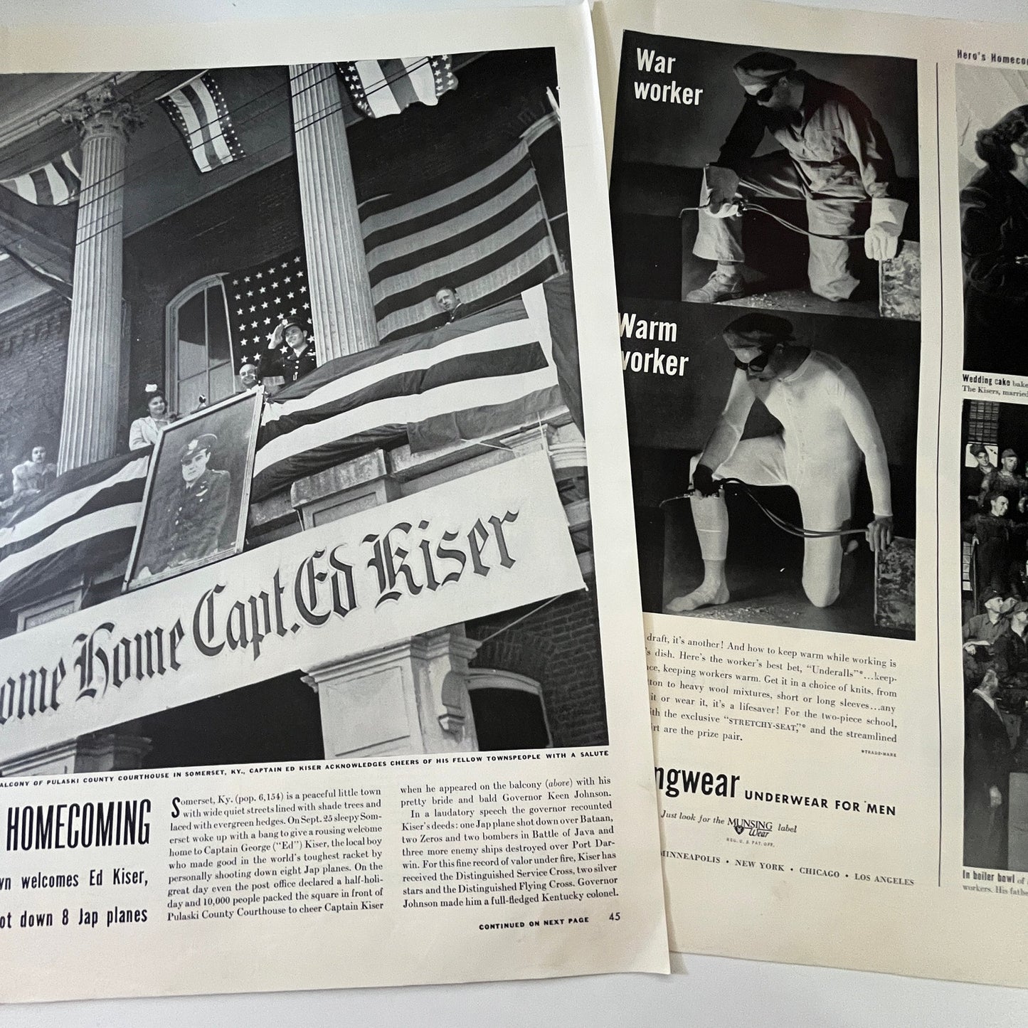 Ed Kiser Homecoming Somerset KY 2 Pages 1940s WWII Era Article V29-5