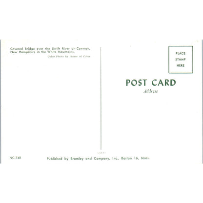 Swift River Conway New Hampshire Covered Bridge Postcard PB13