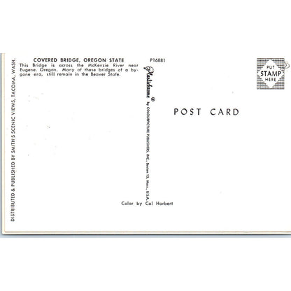 Kissing Bridge Iowa Covered Bridge Postcard PB12