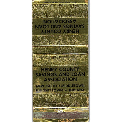 Henry County Savings and Loan Indiana Vintage Matchbook MM5-8