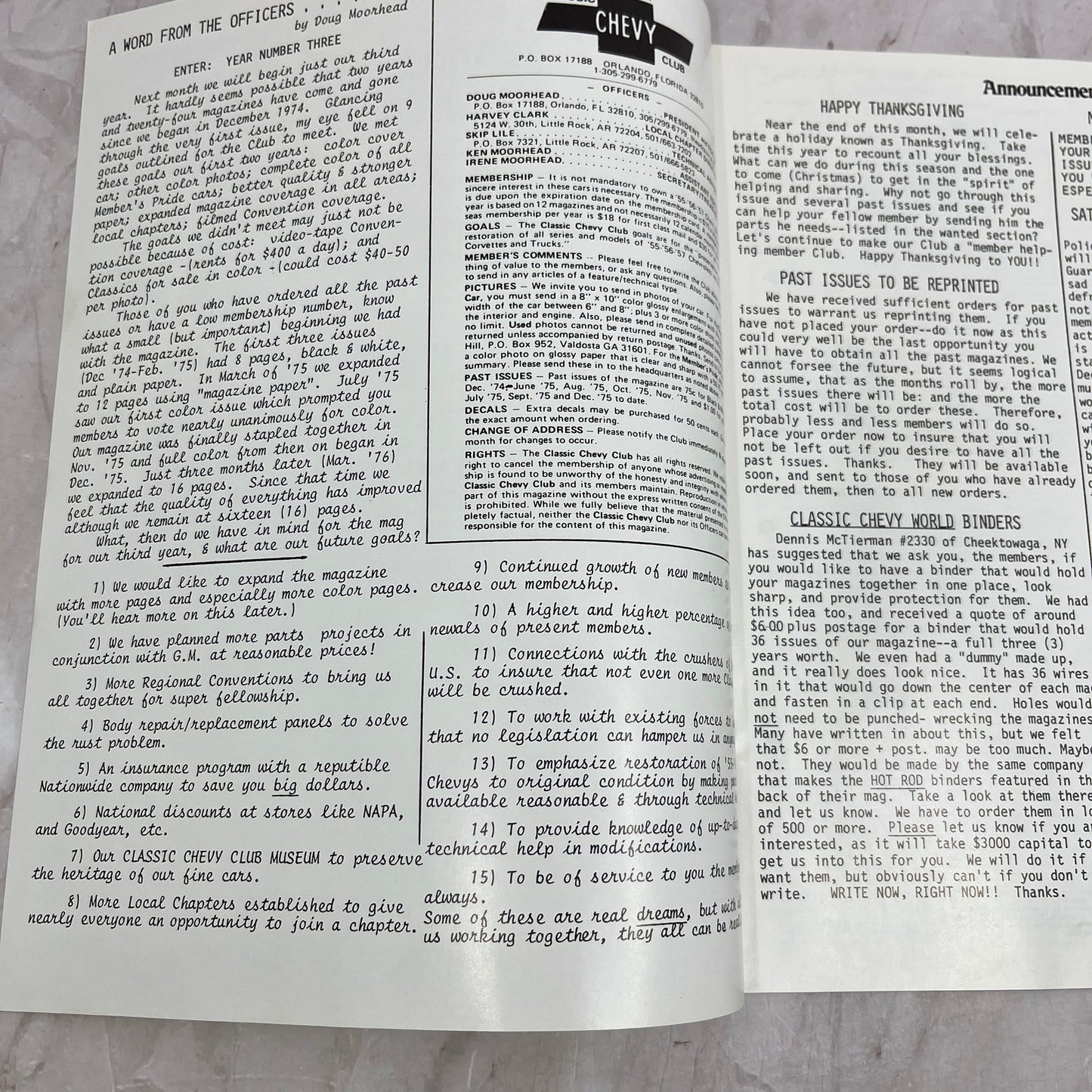 Gold Two Tone - '55, '56, '57 Classic Chevy World Magazine - Nov 1976 M29