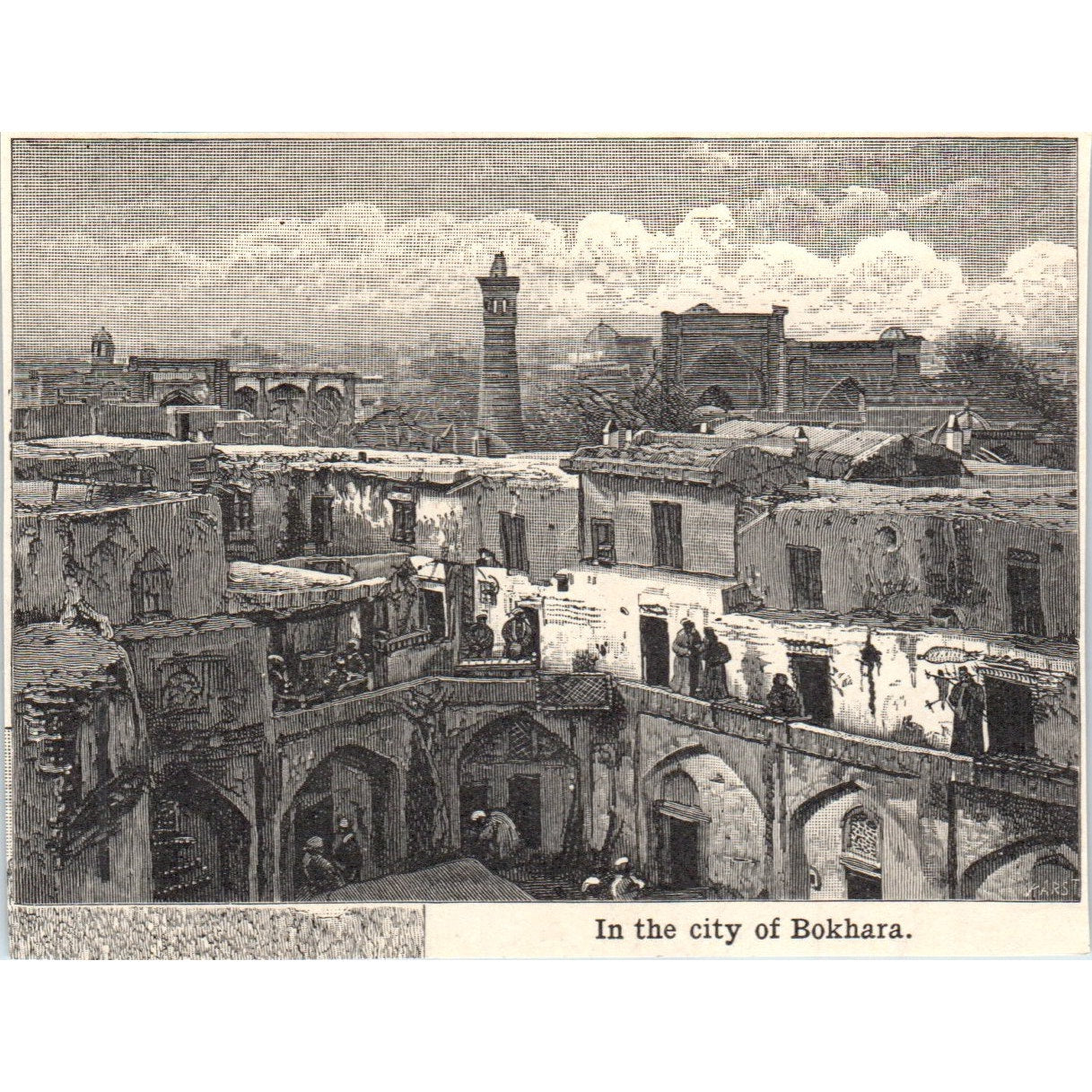 View of the City of Bokhara 1901 Engraving AF2-P3