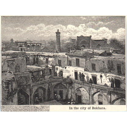 View of the City of Bokhara 1901 Engraving AF2-P3