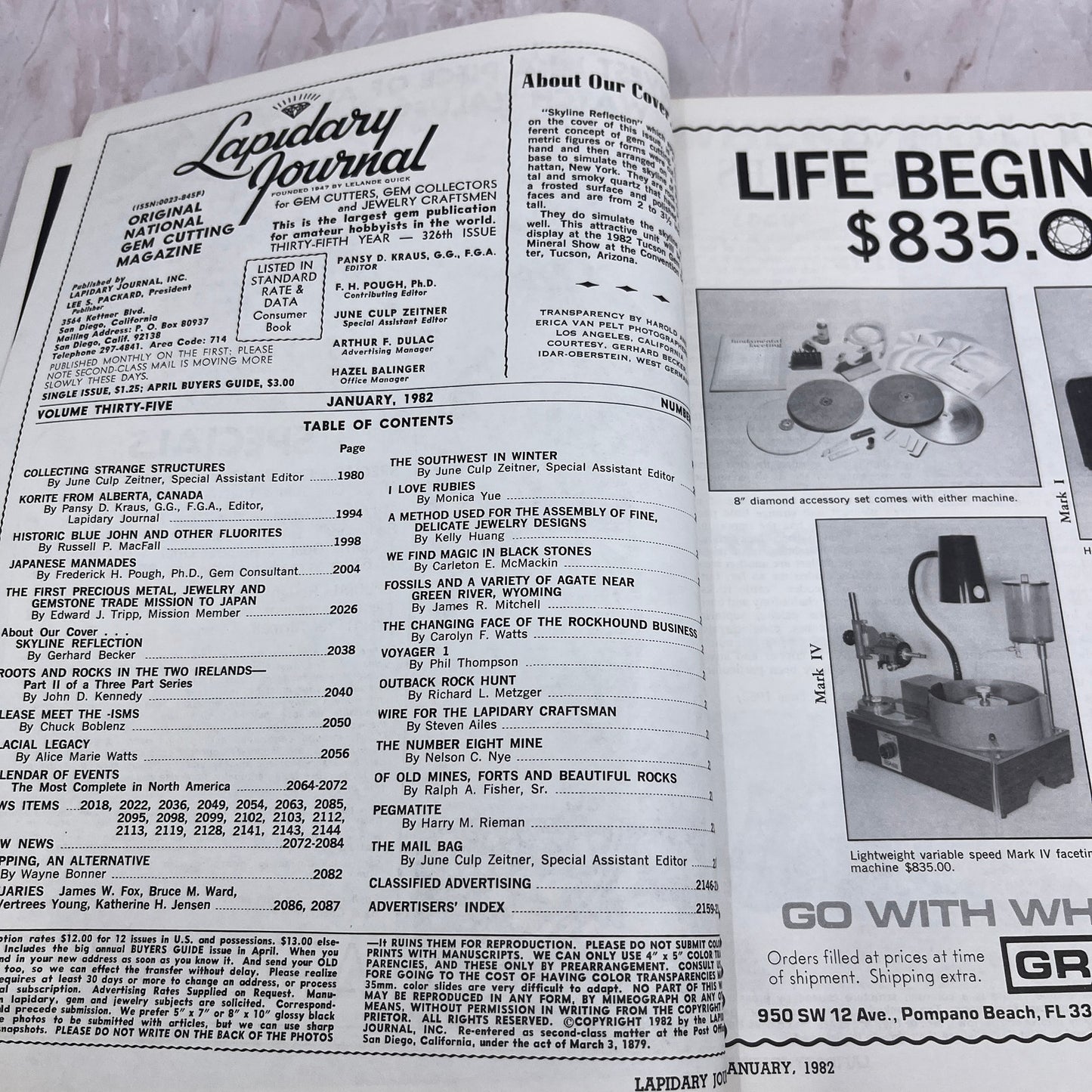 Skyline Reflection - Lapidary Journal Magazine - Jan 1982 M27