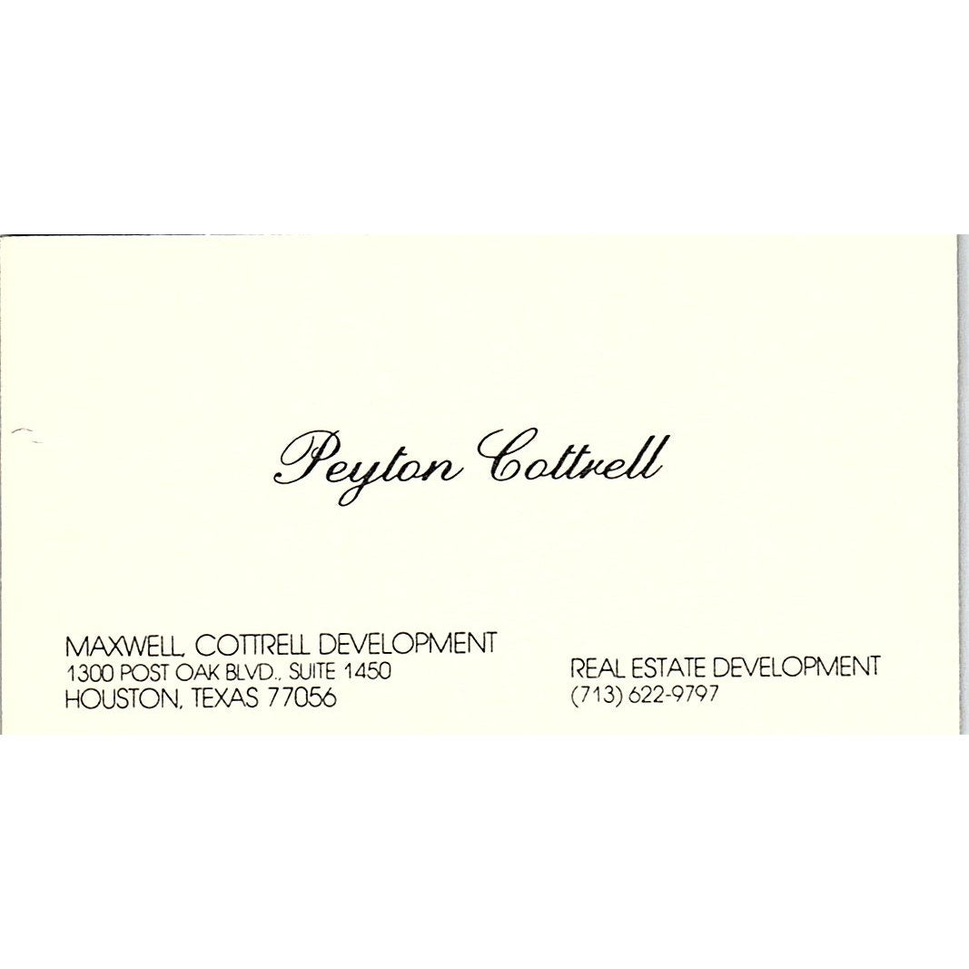 Peyton Cottrell MCD Maxwell-Cottrell Development Houston Business Card SE3-B14