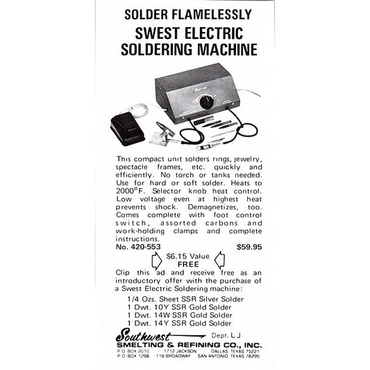 Southwest Smelting & Refining Co Dallas San Antonio Texas 1972 Ad AF8-M3