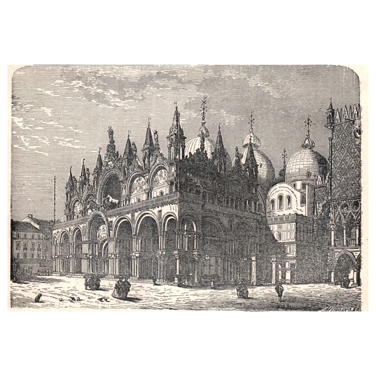 Church of St. Mark Venice 1911 Engraving Print AF5-7