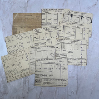 c1925 Collection of Bill Stubs Adirondack Power & Lighting Schenectady NY TG9-E1