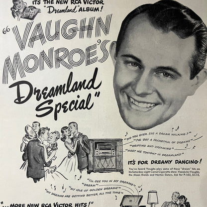 Vaughn Monroe's Dreamland Special RCA Victor Records Vtg Magazine Ad 10x14 V7