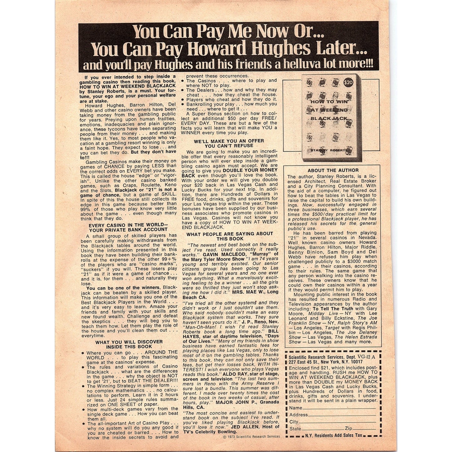 Fear No Man Ever Again - Joe Weider Self Defense Norwood NJ 1974 Ad AG1-10