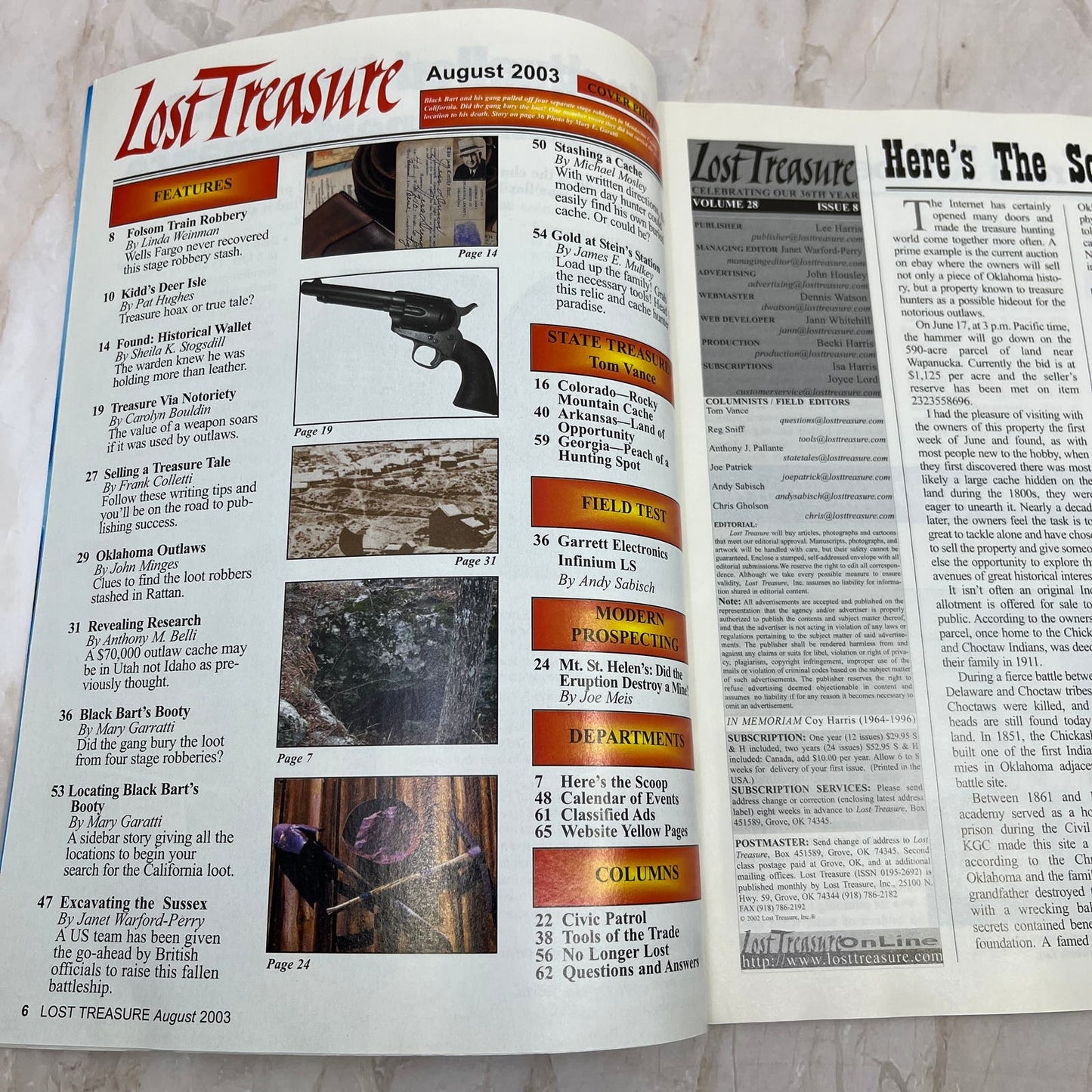 2003 Aug - Lost Treasure Magazine - Treasure Hunting Gold Prospecting M14