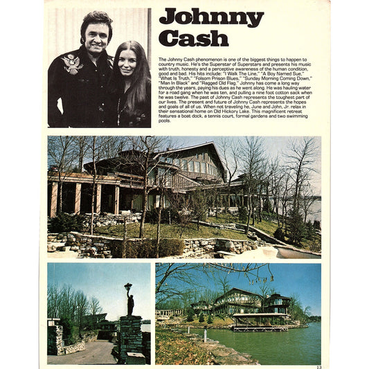 Johnny Cash - Loretta Lynn Double Sided Bio & Home 1977 Photo Print AF3-6