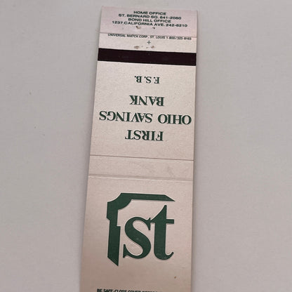 First Ohio Savings Bank Bond Hill Office Vintage Matchbook Cover TB6-MB2-3