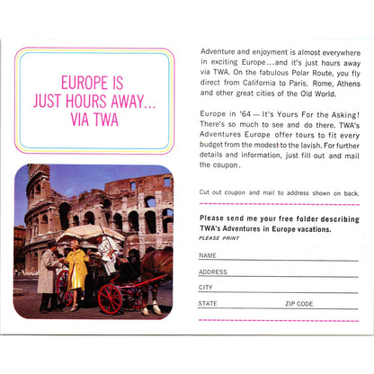 1960s TWA Airlines European Travel Brochure AF7-E10