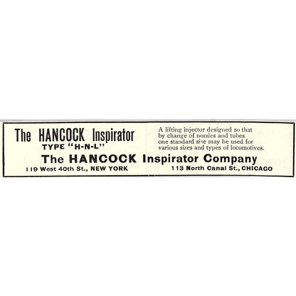 The Hancock Inspirator Company Chicago NY 1914 Original Ad AF3-10