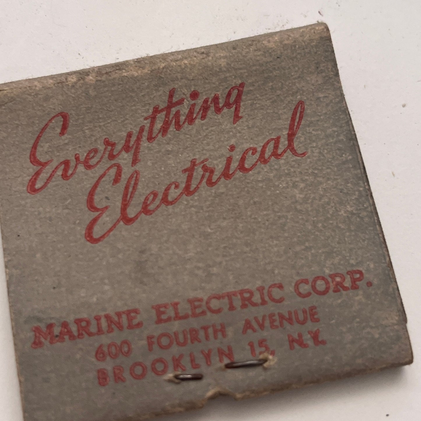 Everything Electrical Marine Electric Corp Brooklyn NY Matchbook Cover TB8-MB-5
