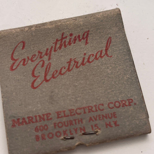 Everything Electrical Marine Electric Corp Brooklyn NY Matchbook Cover TB8-MB-5